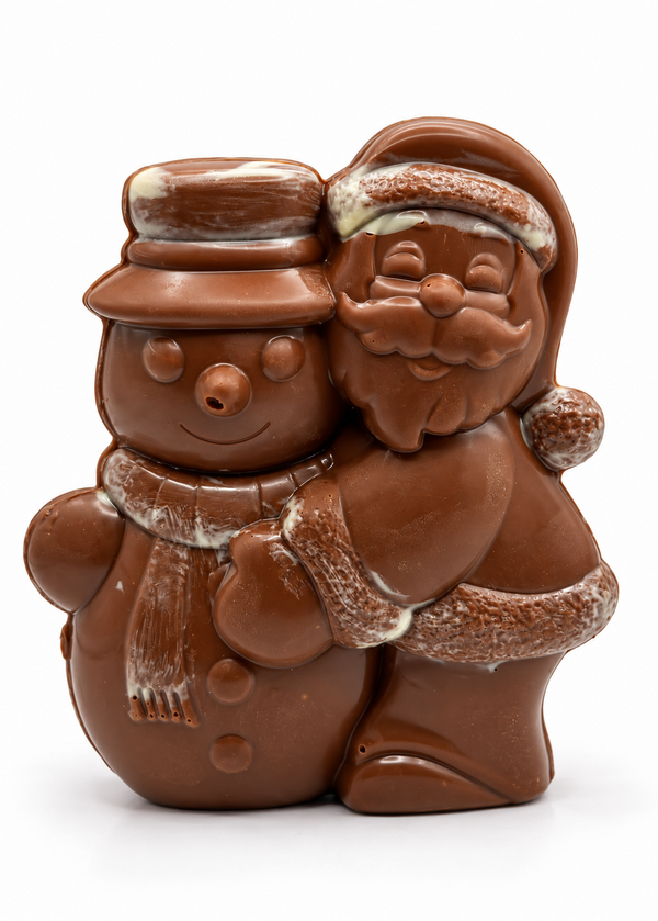 Image DUO Bonhomme de neige / Pere noel au lait