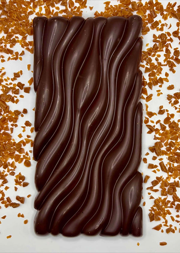 Tablette chocolat noir avec pépites de caramels