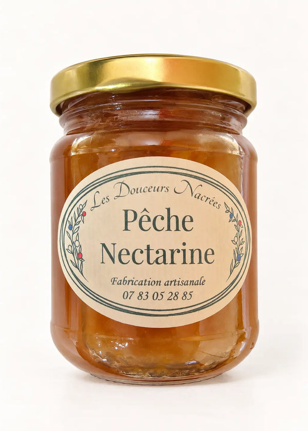 Confiture peche-nectarine face