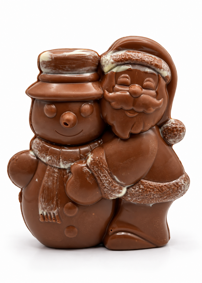 Image DUO Bonhomme de neige / Pere noel au lait