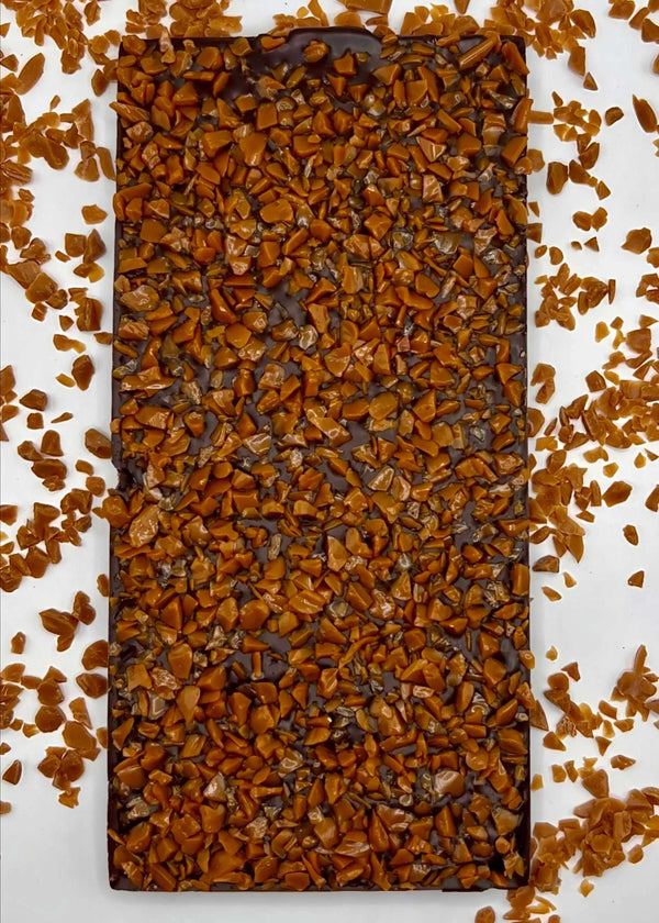 Tablette chocolat noir avec pépites de caramels