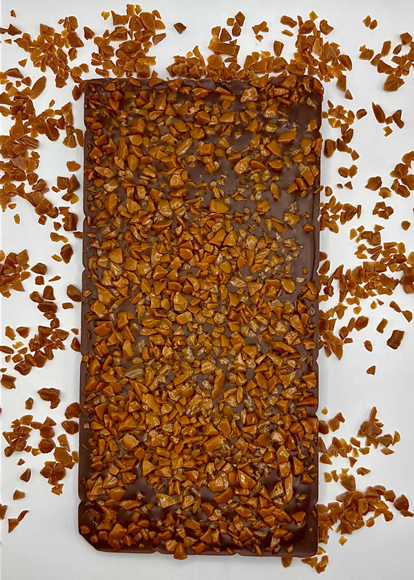 Tablette chocolat au lait avec pépites de caramels